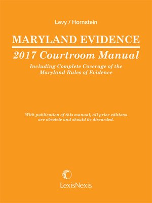 cover image of Maryland Evidence Courtroom Manual